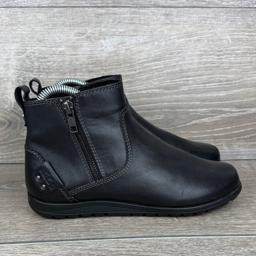 Taos Select Women’s Sz 6  Black Leather Double Side-Zip Pull On Ankle Boots